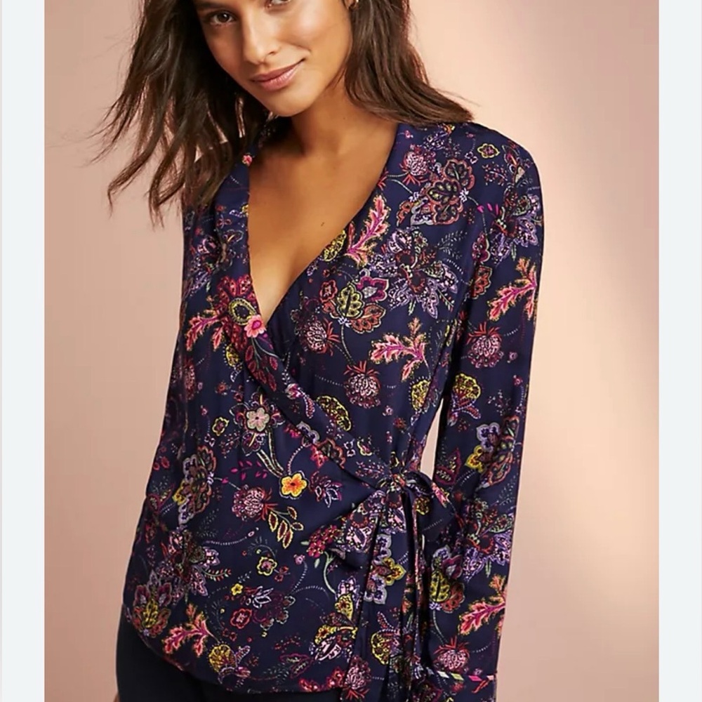 Floreat Parker Anthropologie Wrap Paisley‎ Sleep Shirt Lounge